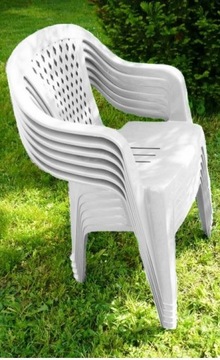 НАБОР STRONG WHITE 6+1 БОЛЬШОЙ ПЛАСТИКОВЫЙ САДОВЫЙ СТОЛ