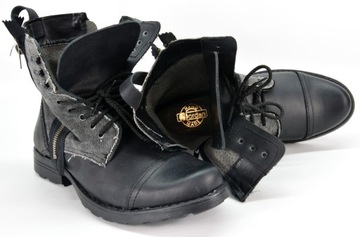 25 ЧЕРНАЯ потертая ПОЛЬСКАЯ кожа в стиле милитари 42