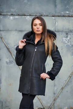 Damski KOŻUCH / kaptur / F.P. Leather talia r. XL