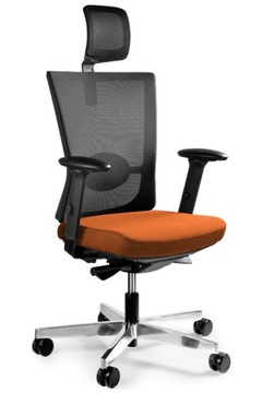 Fotel biurowy FORTE pomarańcz ergonomia tkanina BL
