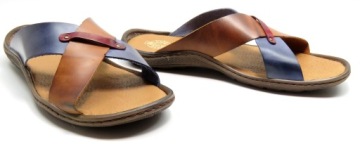 022 b+N модные мужские шлепанцы из ПОЛЬСКОЙ кожи размер 44