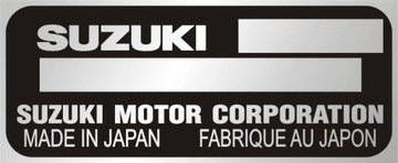 Tabliczka znamionowa zastępcza Suzuki wybita