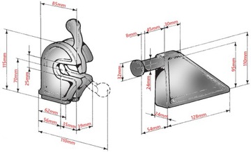 Верхняя петля заднего борта самосвала, диаметр башни 24