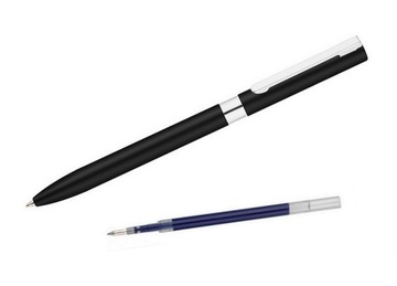 DŁUGOPIS METALOWY ŻELOWY BLACK MAT+DODATKOWY WKŁAD