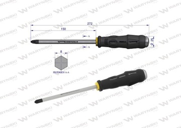 Перфорирующая отвертка Вариньского PH3x150 мм