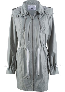 Женское серое классическое пальто с капюшоном, размер 44.