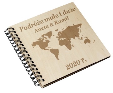 ALBUM podróżnika wakacyjny podróże grawer 22x22cm