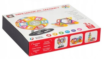 МАГНИТНЫЕ КОНСТРУКЦИОННЫЕ БЛОКИ БОЛЬШОЙ НАБОР 76 ЭЛЕМЕНТОВ.