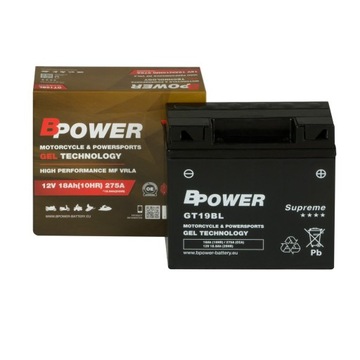 Akumulator Bpower Supreme GEL GT19BL 18Ah 250A YT19BL-BS 51913