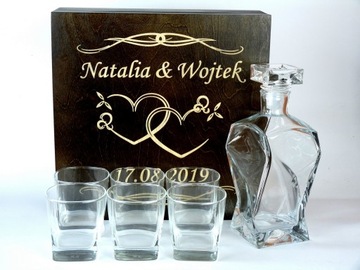 ГРАФИН + 6 стаканов + КОРОБКА + ГРАВИРОВКА Набор для виски