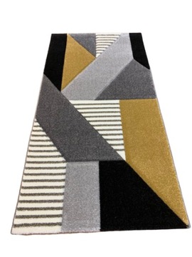 Dywan DIAMOND 160x230 GEOMETRIA SZARO ZŁOTA