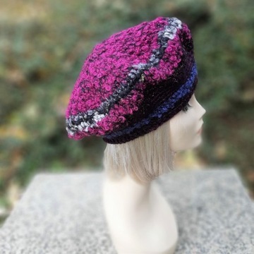 Beret damski, beret boucle