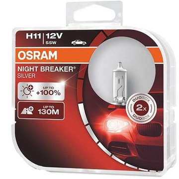 OSRAM H11 NIGHT BREAKER SILVER +100% 130m DUOBOX