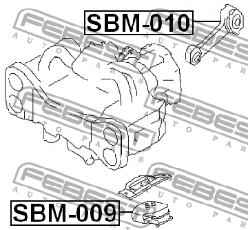 SUBARU OUTBACK 97- ULOŽENÍ MOTORU ZADNÍ KOST