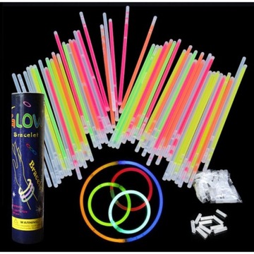 СВЕТЯЩИЕСЯ ХИМИЧЕСКИЕ СВЕТОВЫЕ БРАСЛЕТЫ 100 ШТ.