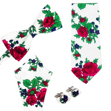 Poszetka biała FOLK ludowy JAKOŚĆ prezent GÓRALSKI