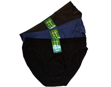 3x NIEUCISKAJĄCE majtki Z LEKKĄ GUMA BAMBUSOWE SLIPY miego - 5XL/6XL