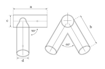 Соединитель для распашных 100х100 - круглый 90 градусов.
