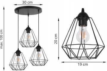 ПОТОЛОЧНЫЙ ПОДВЕСНОЙ СВЕТИЛЬНИК DIAMOND LOFT EDISON