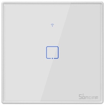 SONOFF T2 1-KANAŁOWY WŁĄCZNIK ŚWIATŁA DOTYKOWY BIAŁY WIFI + RF 433 2A 480W