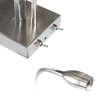 Szary kinkiet ADDIS lampa do czytania + panel LED