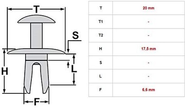 20 KUSU SPONKY KOLÍKU PODBĚHU NÁRAZNÍKU BMW E46 F10 OPEL ASTRA H 51118174185