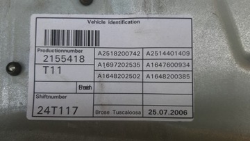 GL X164 W164 ZVEDÁK OKNO PŘEDNÍ LEVÝ