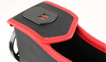 КОЖАНЫЙ АВТОМОБИЛЬНЫЙ ОРГАНАЙЗЕР С USB-ПОРТОМ ПАССАЖИРСКИЙ, ЧЕРНЫЙ