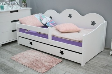 Белая детская кровать MIKI 80х160 с ящиком МАТРАС