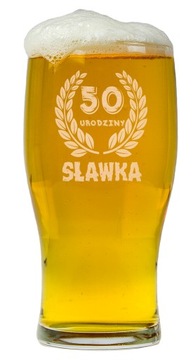 SZKLANKA NA PIWO Z GRAWEREM NA 30 40 50 URODZINY
