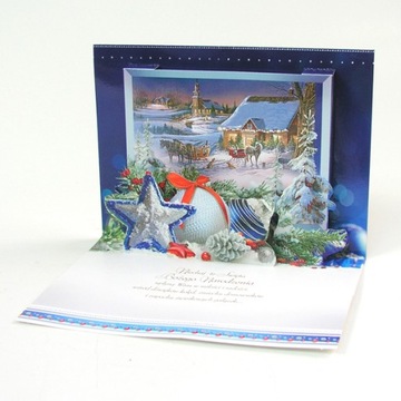KARNET LAURKA KARTKA Boże Nardzenie PRZESTRZENNA