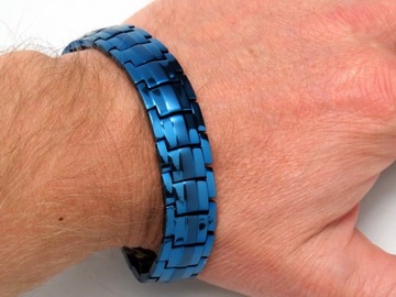 GRUBA TYTANOWA ZDROWOTNA BRANSOLETA MĘSKA MAGNETYCZNA MOCNA CZYSTY TYTAN