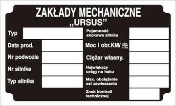 URSUS C 360 C-360 Tabliczka znamionowa blaszka