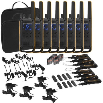 РАЦИЯ MOTOROLA T82 EXTREME WALKWAY ДО 10 км 8 шт. + 2 ЧЕХОЛА |