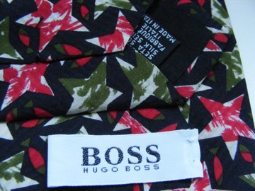 HUGO BOSS jedwabny krawat gwiazdki 10 cm