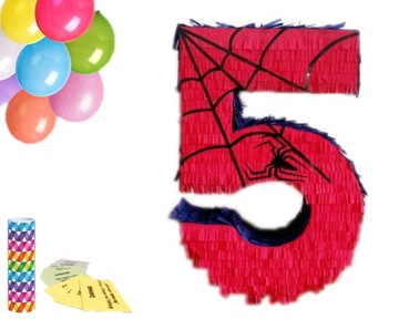 PINIATA CYFRA 5 Spider z wypełnieniem PINATA