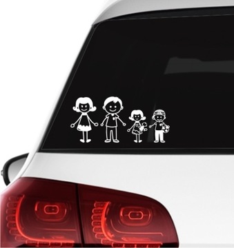 Naklejka na auto RODZINA Dzieci Wiozę Cały Mój Świat *WZORY *KOLORY *29cm