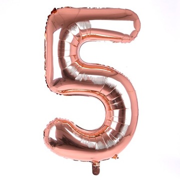 80cm _ Złoty róż balon folia XXL Cyfra 5 urodziny