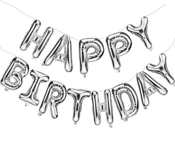 Elegancki napis na Urodziny HAPPY BIRTHDAY balony