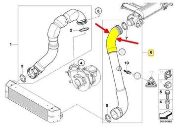 BMW X5 E53 3,0D M57N PŘÍVOD TRUBKA WAZ TURBO INTERCOOLER
