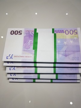 Банкноты номиналом 500 евро для развлечения и обучения, упаковка 100 штук + БЕСПЛАТНО