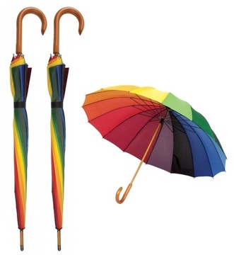 Duży POLSKI rodzinny parasol 16 drutów włókno XXL