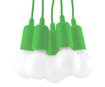 Lampa Dla Dziecka Wisząca DIEGO 5 Zielona SOLLUX