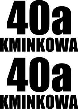 NAKLEJKA ulica numer nazwa adres 2 szt 20x13cm