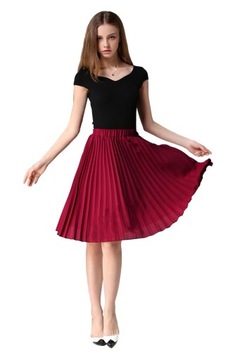 ЖЕНСКАЯ ПЛИССИРОВАННАЯ ЮБКА-МИДИ НА РЕЗИНКЕ, ЦВЕТА