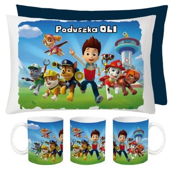 ZESTAW KUBEK + PODUSZKA PSI PATROL + IMIĘ NR3