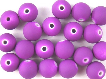KORALIKI 11mm KULKI neonowe FIOLETOWE 20szt