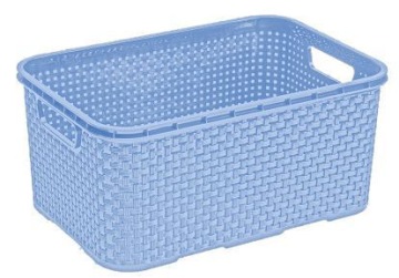 Книжный шкаф с 2 корзинами Синий ротанг BRANQ