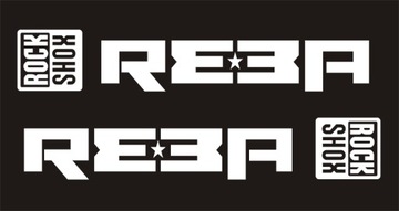 REBA ROCK SHOX białe naklejki amortyzator 135-2 C