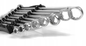 KLUCZE OCZKOWE ODGIĘTE 8 SZT 6-22mm ZESTAW KLUCZY